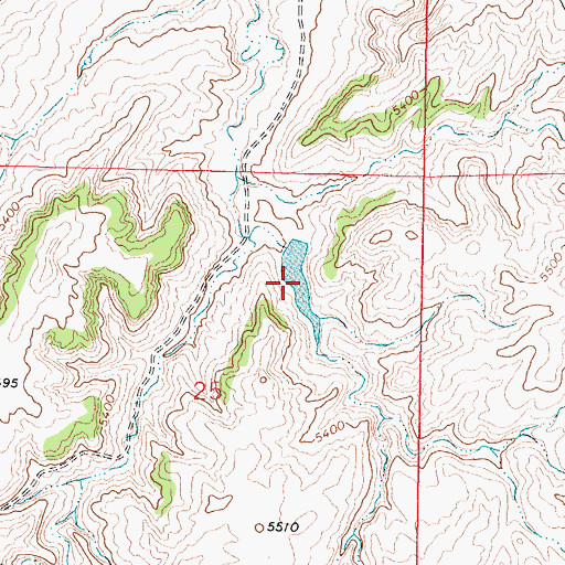 Topographic Map of Branton Ditch Reservoir, WY