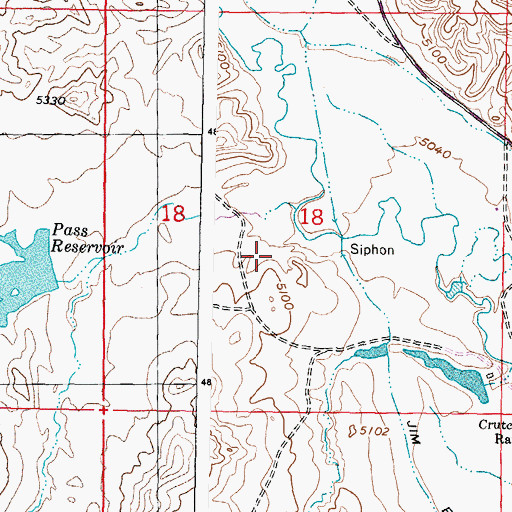 Topographic Map of Pass Creek Dam, WY