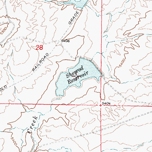 Topographic Map of Paul Reservoir, WY