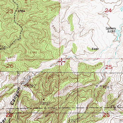 Topographic Map of Bob Reservoir, WY