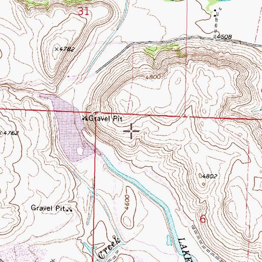 Topographic Map of Lake Desmet Dam, WY