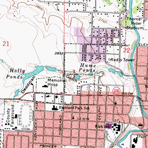 Topographic Map of Sheridan Heights Dam, WY
