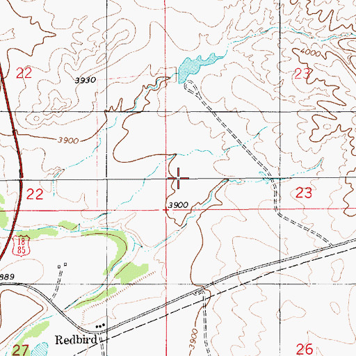 Topographic Map of Pfister Number 1 Reservoir, WY