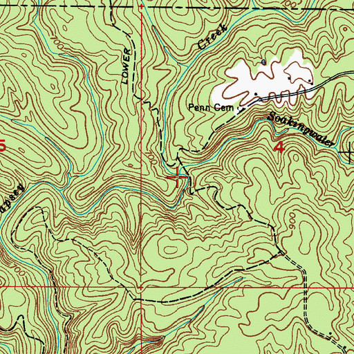 Topographic Map of Soakingwater Creek, AL