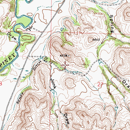 Topographic Map of Irene Reservoir, WY