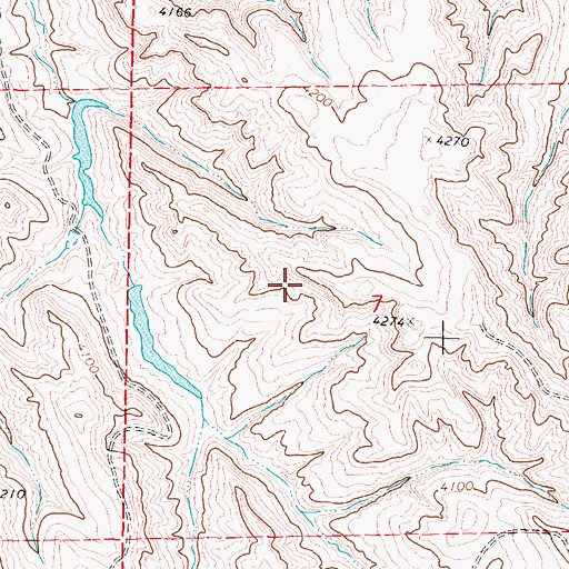 Topographic Map of Ollie Reservoir, WY