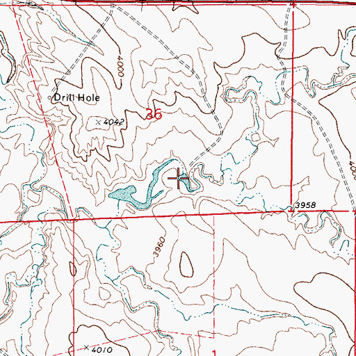 Topographic Map of Endgate Reservoir, WY