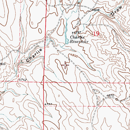 Topographic Map of Charlie Dam, WY