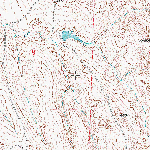 Topographic Map of Lee Mankin Reservoir, WY