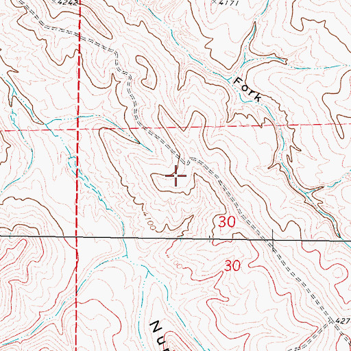 Topographic Map of Auzoui Number 1 Dam, WY