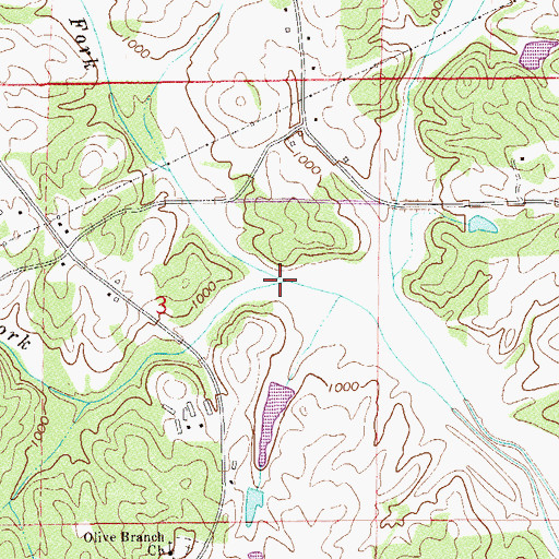 Topographic Map of South Fork Crooked Creek, AL