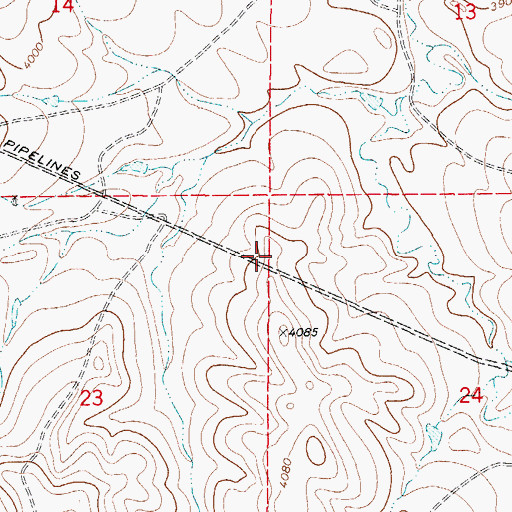 Topographic Map of Mill Iron Cross Dam, WY