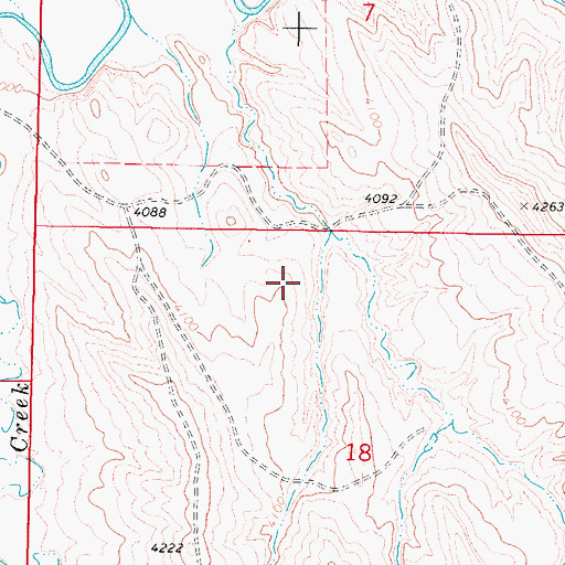 Topographic Map of Landeck Irrigation Dam, WY
