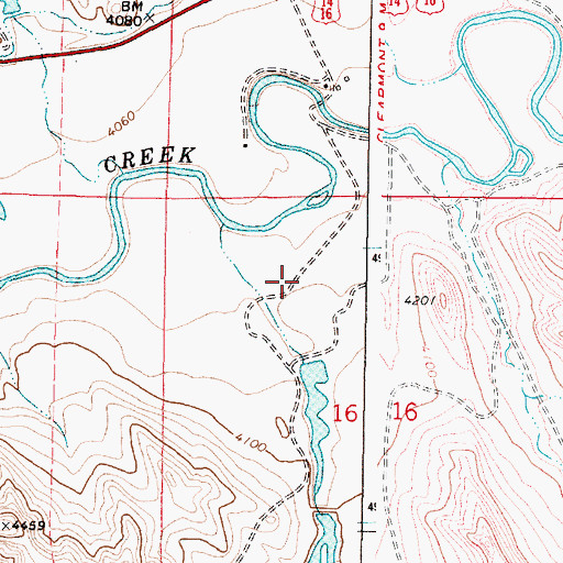 Topographic Map of Little Red Dam, WY
