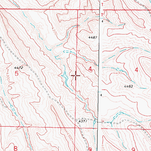 Topographic Map of Twin Number 1 Reservoir, WY