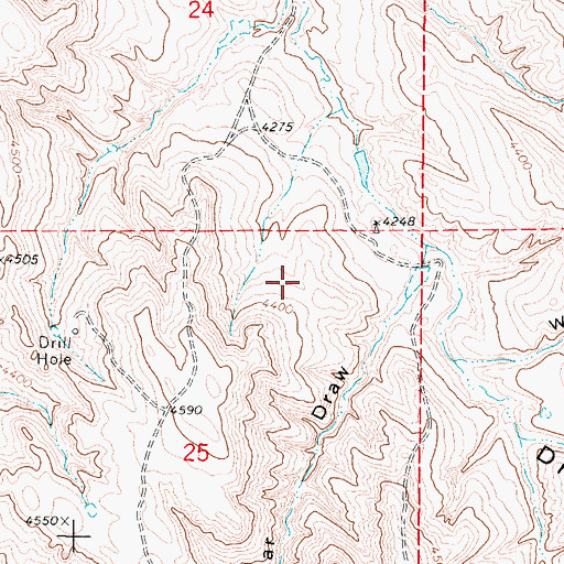 Topographic Map of Scott Storage Dam, WY