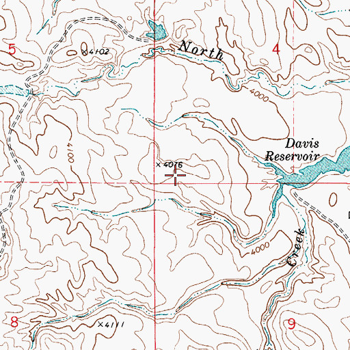 Topographic Map of Davis Dam, WY