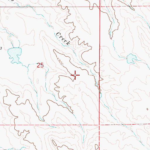 Topographic Map of Deaver Number 1 Reservoir, WY