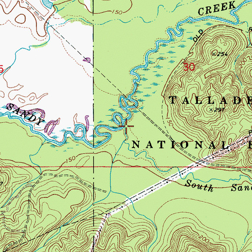 Topographic Map of South Sandy Creek, AL