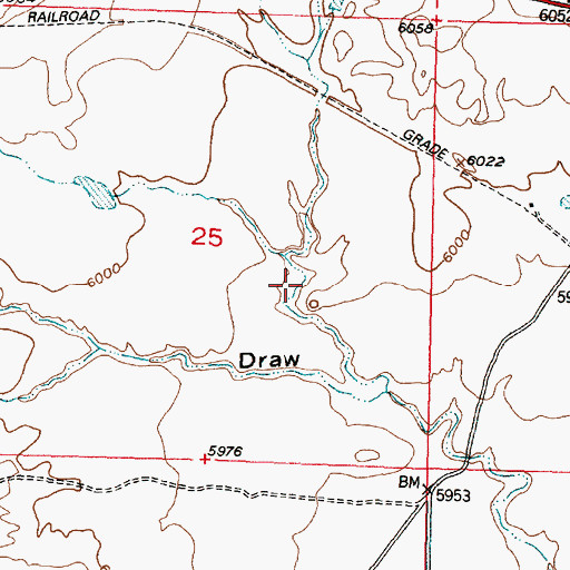 Topographic Map of Rochelle Reservoir, WY