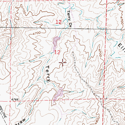 Topographic Map of Robertson Dam, WY