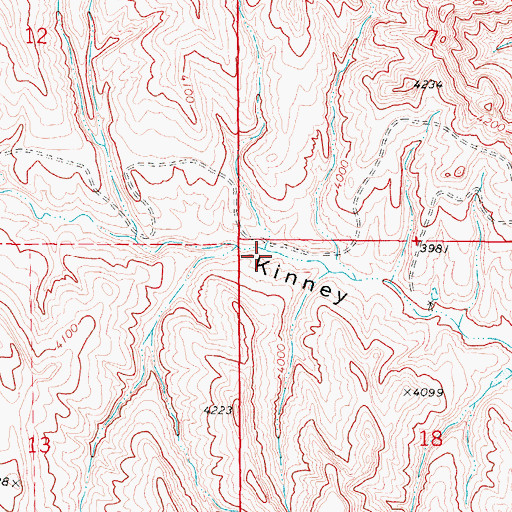 Topographic Map of Henry Reservoir, WY