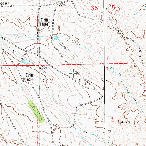 Topographic Map of Clark Number 1 Reservoir, WY