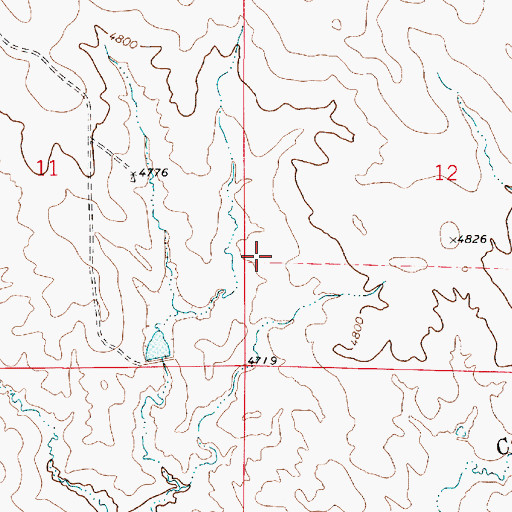 Topographic Map of Rat Number 1 Reservoir, WY