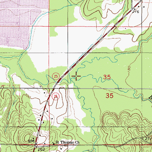 Topographic Map of Sparks Creek, AL