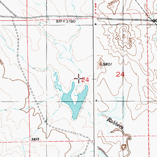 Topographic Map of Robbers Roost Reservoir, WY