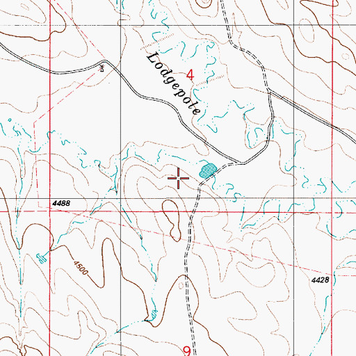 Topographic Map of S Lodge Pole Number 1 Dam, WY