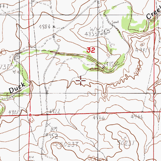Topographic Map of Hornbuckle Number 1 Dam, WY
