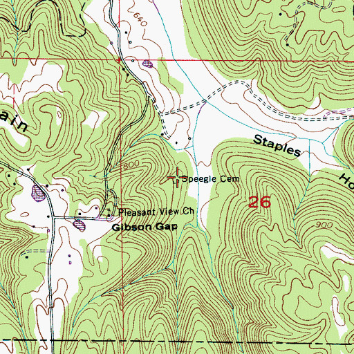 Topographic Map of Speegle Cemetery, AL