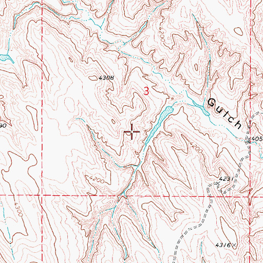 Topographic Map of Raper Draw Dam, WY