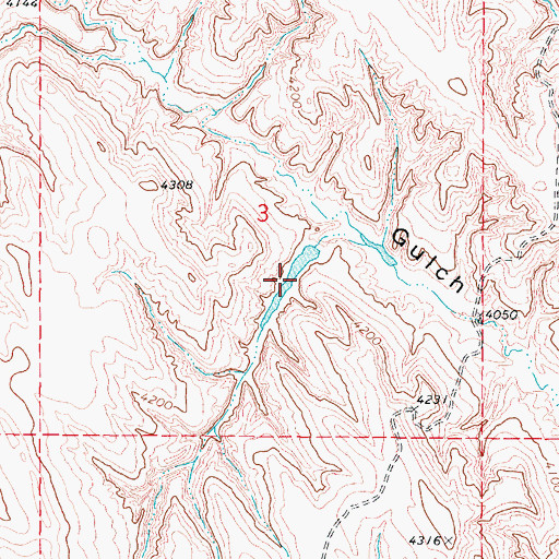 Topographic Map of Raper Draw Reservoir, WY