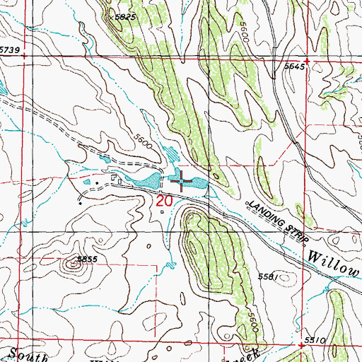 Topographic Map of Smith Number 2 Reservoir, WY