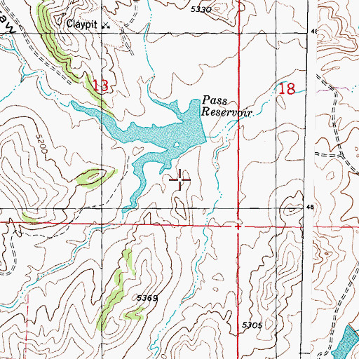 Topographic Map of Pass Dam, WY