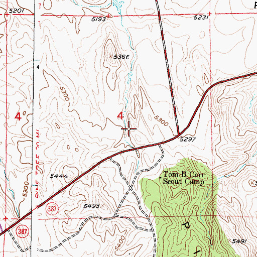 Topographic Map of Murk Dam, WY