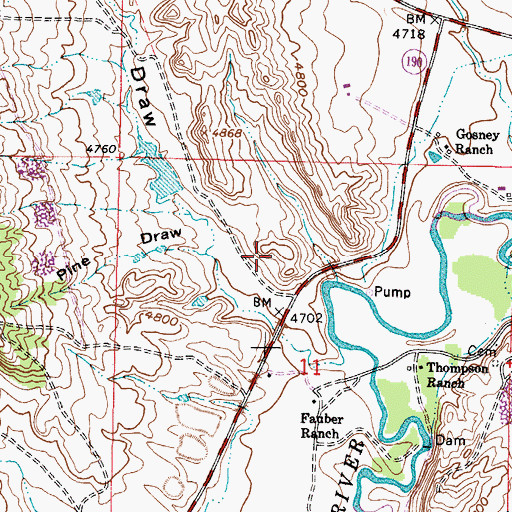 Topographic Map of Fauber Number 1 Dam, WY