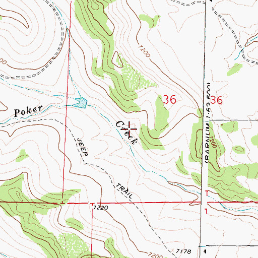 Topographic Map of North Poker Creek Dam, WY