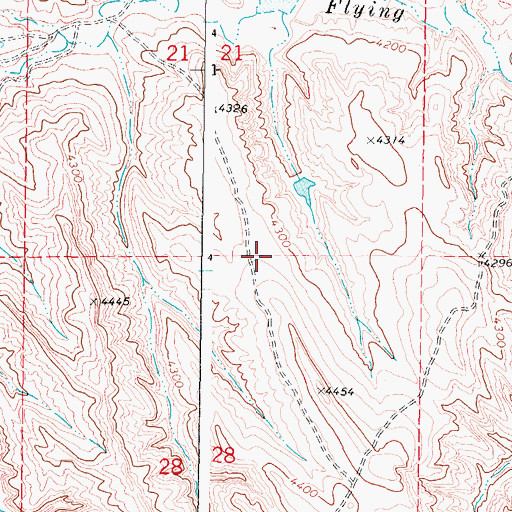 Topographic Map of Government Number 1 Reservoir, WY