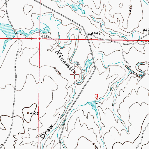 Topographic Map of Hague Paxton Dam, WY