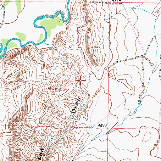 Topographic Map of Peterson Reservoir, WY