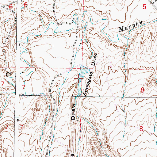 Topographic Map of Applegate Reservoir, WY