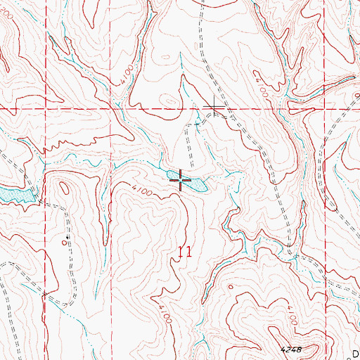 Topographic Map of Henry Number 1 Reservoir, WY