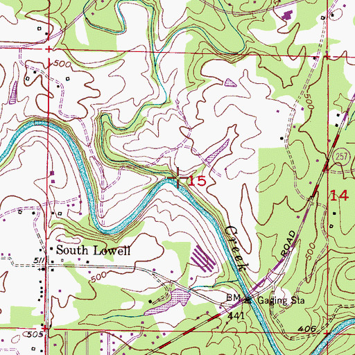 Topographic Map of Spring Creek, AL