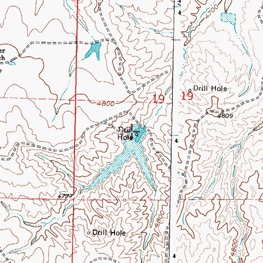 Topographic Map of Fisher Dam, WY