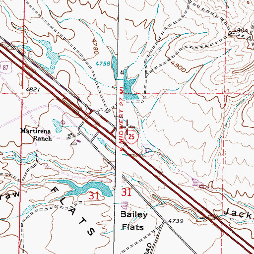 Topographic Map of N Jack Rabbit Dam, WY