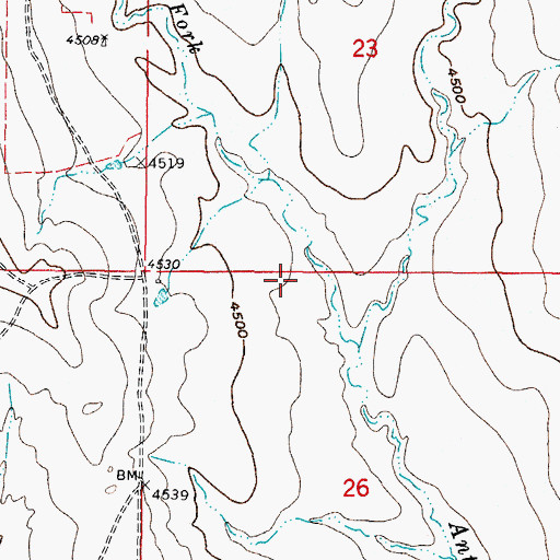 Topographic Map of Margaret Reservoir, WY