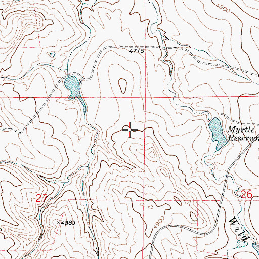 Topographic Map of Myrtle Dam, WY